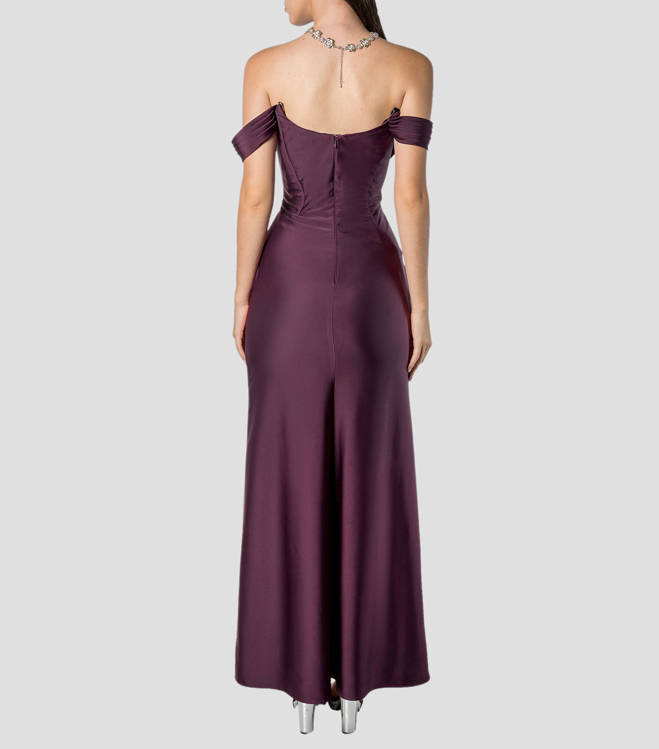 Vestido largo liso Mujer